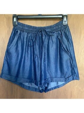 short tencel pull on elastic waist short with pockets casual size M